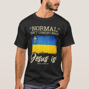 T-shirt Mens Ukrainien Drapeau National Sous Dieu Jésus U