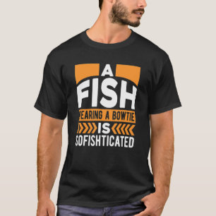 T-shirt Mens Un Poisson Portant Un Bowtie Est De Graisse S