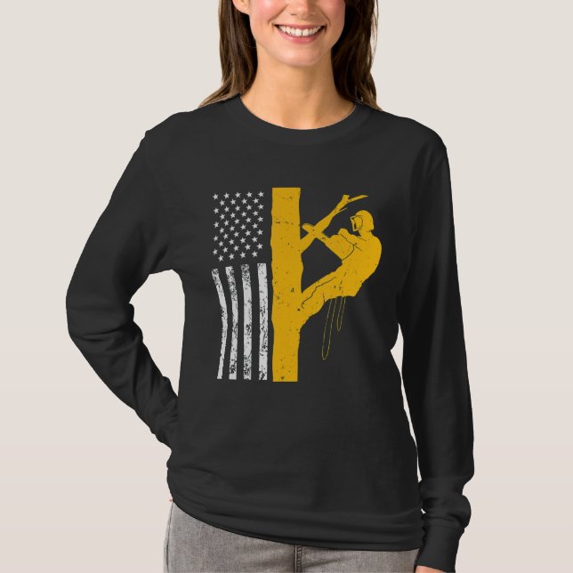 T-shirt Mens Us Flag Tree Climat (Devant)