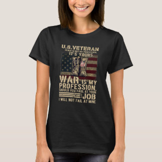 T-shirt Mens Us La Paix Vétéran N'Est Pas Ma Profession C'