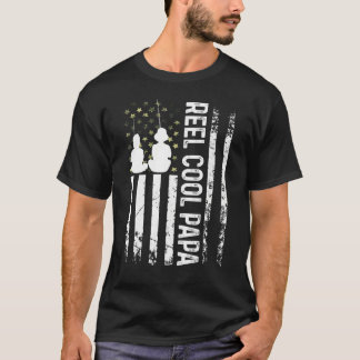T-shirt Mens Usa Drapeau Cool Papa Pour Papa Fisherman Fat