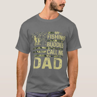 T-shirt Mens USA Patriotic For Fishman My Fishing Buddies