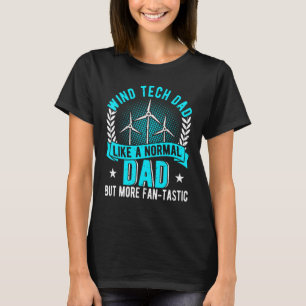 T-shirt Mens Vent Éolien Tech Papa Pun Vent Turbine