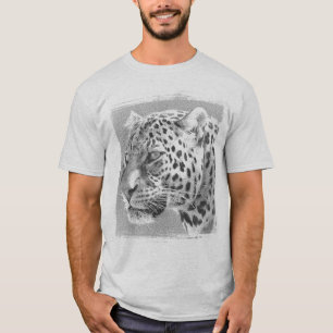 T-shirt Mens Vêtements Leopard Head Modèle moderne Ash