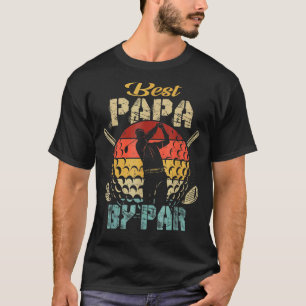 T-shirt Mens Vintage Best Papa By Par Golfer Golf Pères