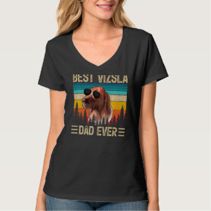 T-shirt Mens Vintage Rétro Meilleur Vizsla Papa Jamais Pèr