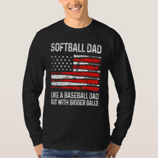 T-shirt Mens Vintage Softball Dad Like A Baseball Dad US F