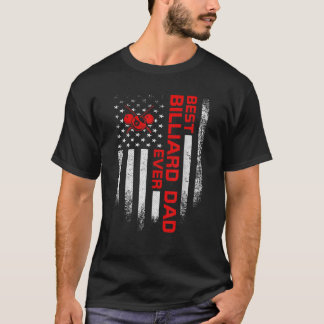 T-shirt Mens Vintage USA American Flag Best Billiard Papa