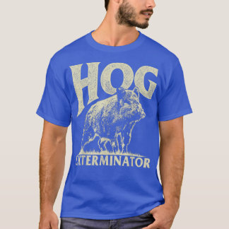 T-shirt Mens Vintage Wild Pig Hunt Hunting Hog Exterminato