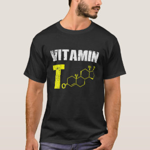 T-shirt Mens vitamine T testostérone Bodybuilding Gym Fitn