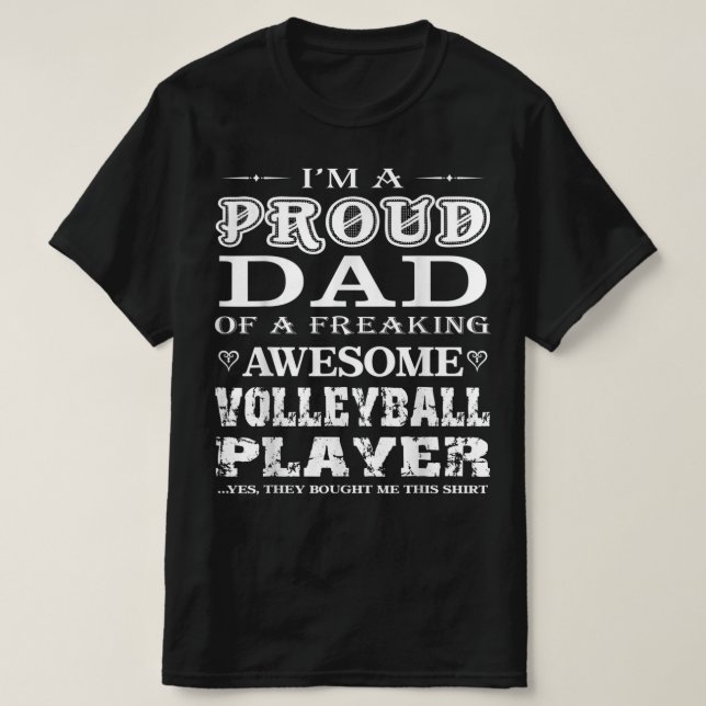 T-shirt Mens Volleyball Je suis fier Volleyball Papa Cadea (Design devant)