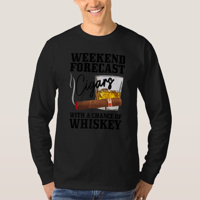 T-shirt Mens Weekend Forecast Cuban Cigars With Chance Of  (Devant)
