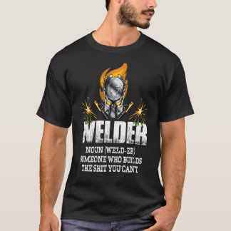 T-shirt Mens Welder Définition Welder Qui Construisent Ce