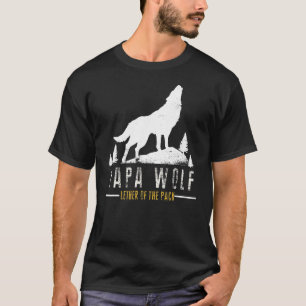 T-shirt Mens Wolf Pack Famille Papa Papa Papa Wolf Pour Pè