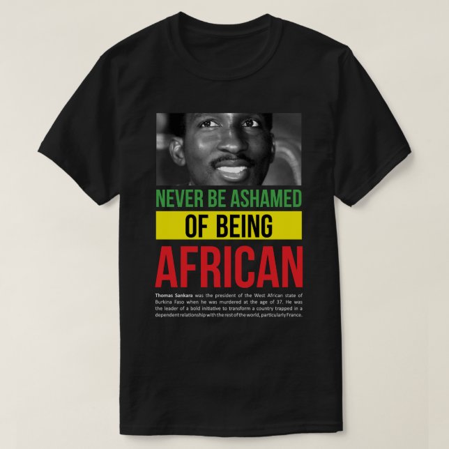 T-shirt Mens Womens President Thomas Of Burkina Sankara Fa (Design devant)