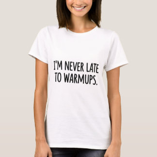 T-shirt Mensonge blanc de volley-ball Jamais en retard pou