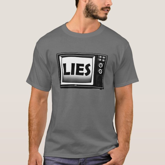 T-shirt Mensonges de télévision - fausses nouvelles, les m (Devant)