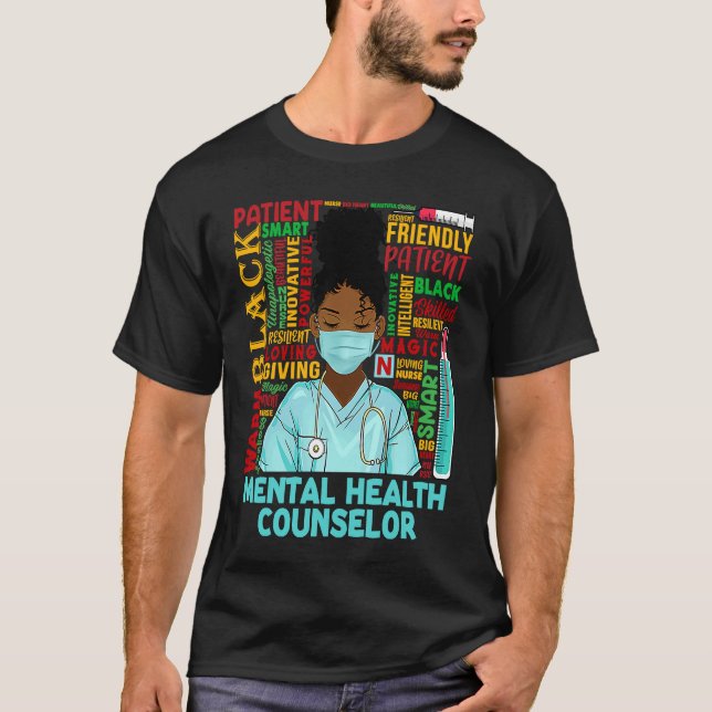 T-shirt Mental Health Counselor African Women Black Histor (Devant)