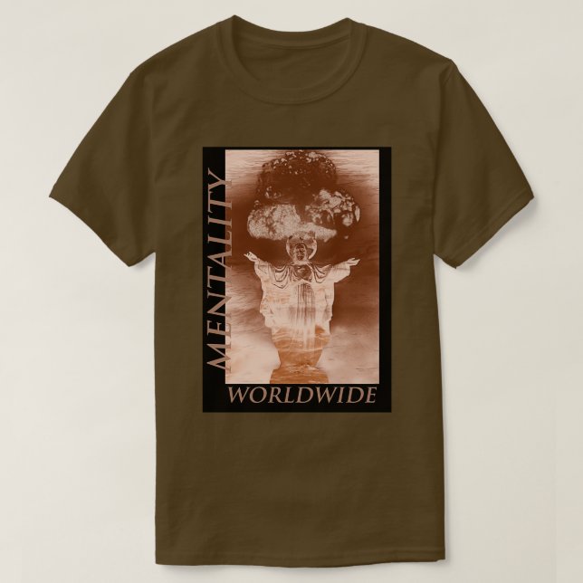 T-shirt Mentalité dans le monde Jésus noir (Design devant)