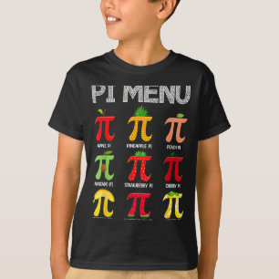 T-shirt Menu Pi Fruit Joyeuse Journée Pi Prof de Maths Sym