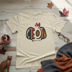 T-shirt MEOW Chat Toujours Curieux Typographie Rétro