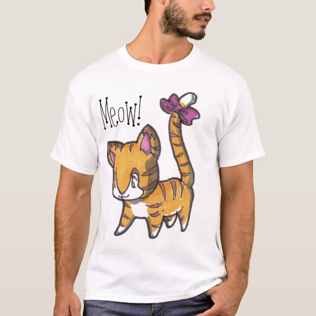 T-shirt Meow ! Chemise de Kitty pour des enfants ! (Devant)