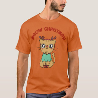 T-shirt Meow Christmas drôle