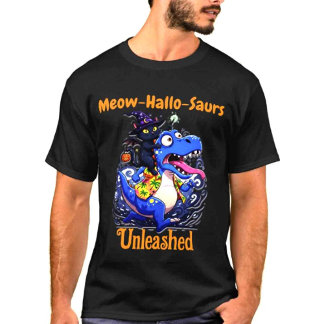 T-shirt Meow Funny Halloween Famille Orange