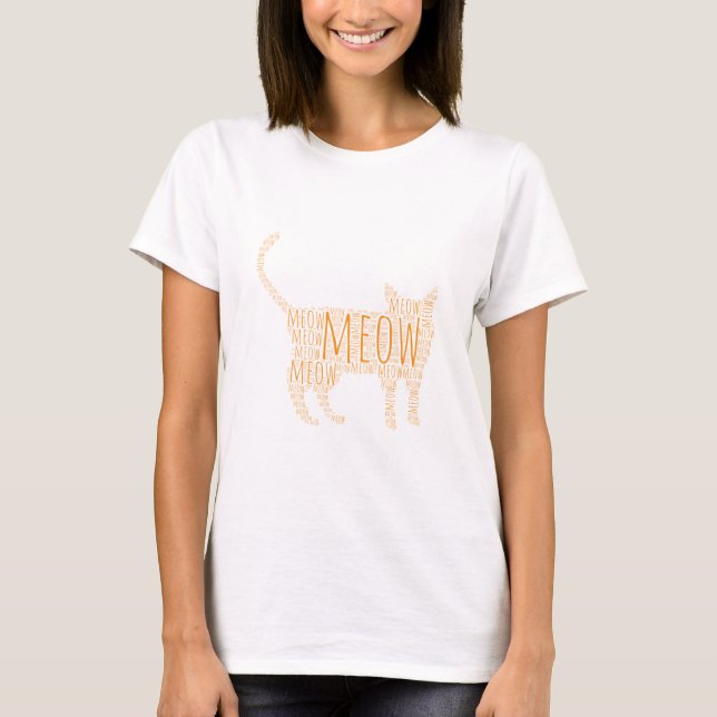 T-shirt MEOW Ginger Cat (Devant)