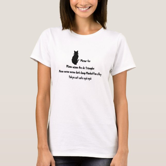 T-shirt Meow in Translation : Un Tee - shirt Meow-ku (Devant)