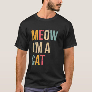 T-shirt Meow Je suis un chat drôle Halloween Lazy Easy Cat