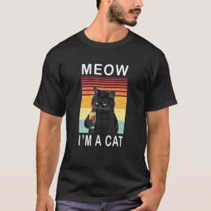 T-shirt Meow Je Suis Un Chat Noir