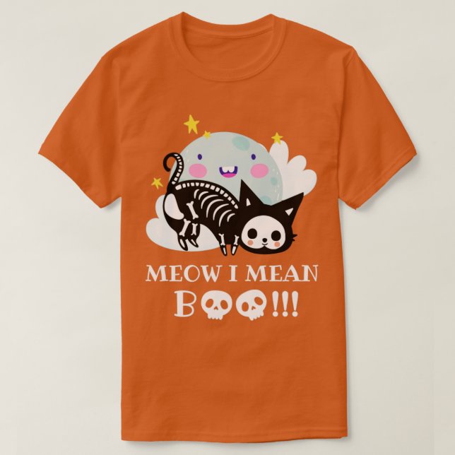 T-shirt Meow je veux dire chat halloween amoureux des chat (Design devant)
