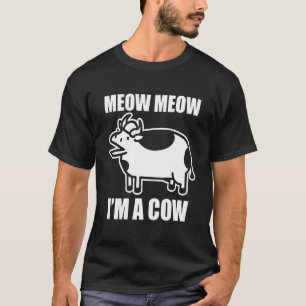 T-shirt Meow Meow Je Suis Une Vache Sombre Asdf Film