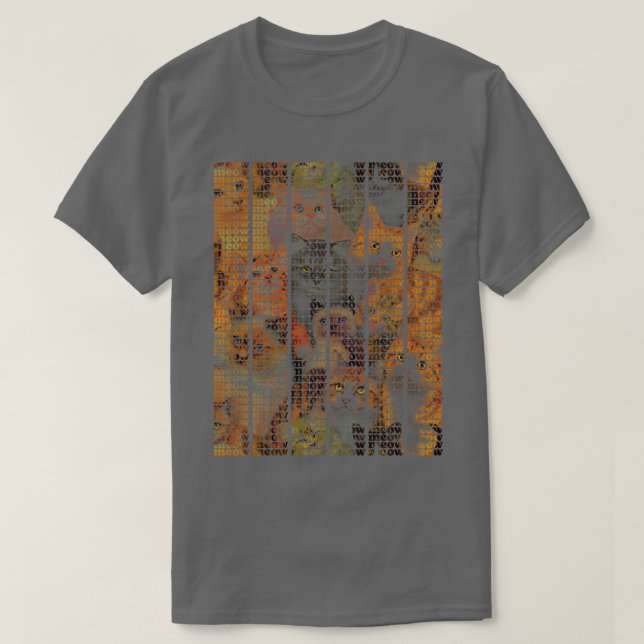 T-shirt Meow Meow Meow Cat Crazy (Design devant)