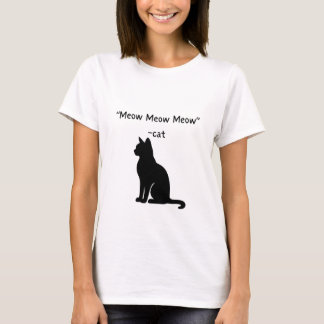 T-shirt Meow Meow Meow – Citation de Chat Mignon Silhouett