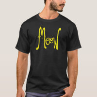 Meow Minimal Jaune Moderne Script Papa Chat Typo