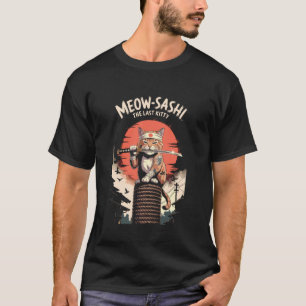 T-shirt Meow-Sashi Le Dernier Chat Samouraï Style Japonais