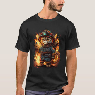 T-shirt Meow-T Au Secours Chat Pompiers Pour Héros
