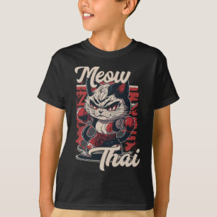 T-shirt Meow Thai Fighter Chat Muay Thai Boxe Chat Pour Ho