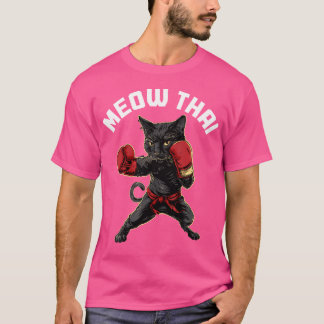 T-shirt Meow Thai Funny Muay Thai Boxe Chat Arts Martiaux