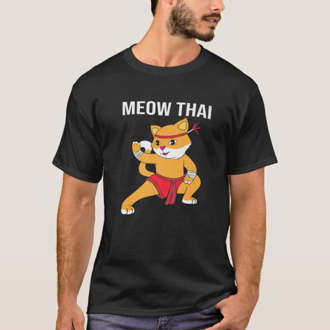 T-shirt Meow Thai Muay Thai Cat (Devant)