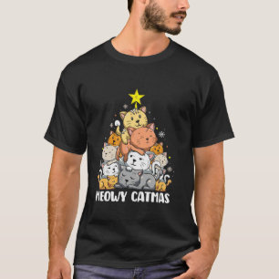 T-shirt Meowa Catmas Chat Noël Arbre de Noël Filles Garçon