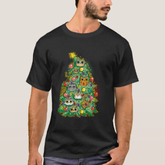T-shirt Meowa Catmas Chat Noël Arbre de Noël Filles Garçon