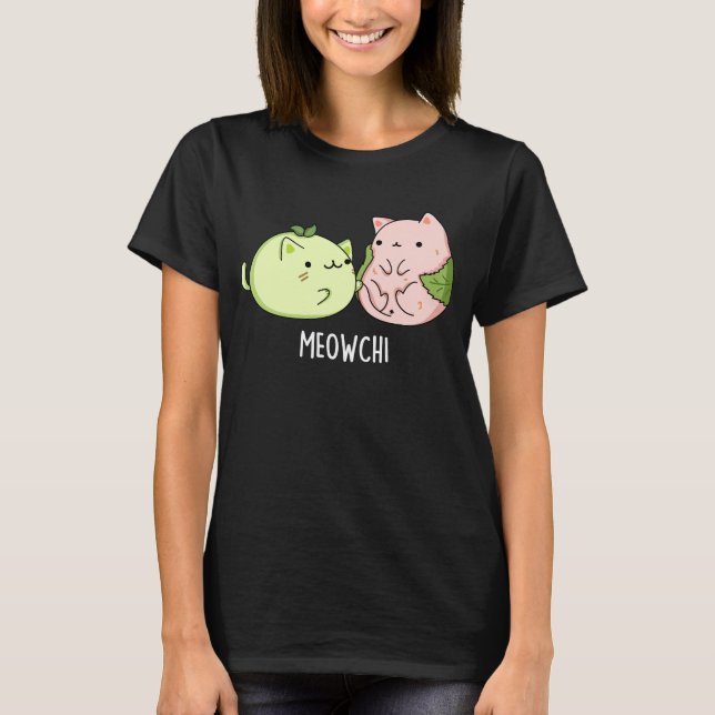 T-shirt Meowchi Funny Mochi Pun Dark BG (Devant)
