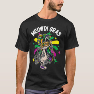T-shirt Meowdi Mardi Gras Chat Chaton Propriétaire Masque