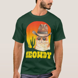 T-shirt Meowdy Funny Country Music Cute Cat Cowboy Hat Cat