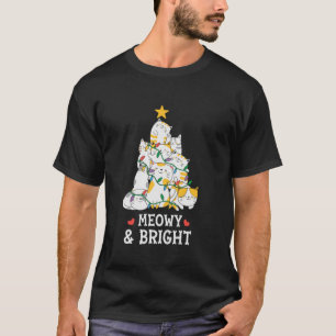 T-shirt Meowet Chat Lumineux Arbre De Noël Filles Garçons 