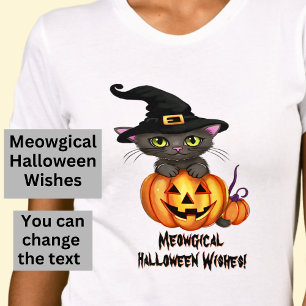 T-shirt Meowgical Halloween Voeux Chat sorcier Casquette C