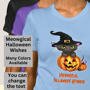 T-shirt Meowgical Halloween Voeux Chat sorcier Casquette C